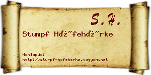Stumpf Hófehérke névjegykártya